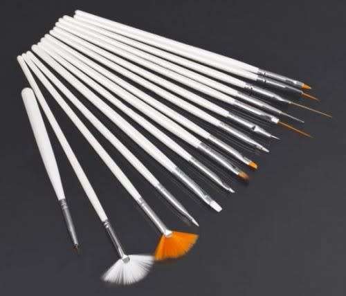 White Nail Art Brush Set