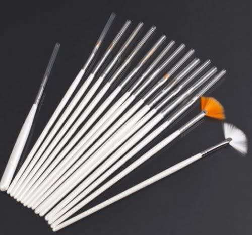 White Nail Art Brush Set