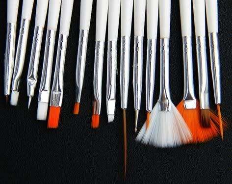 White Nail Art Brush Set