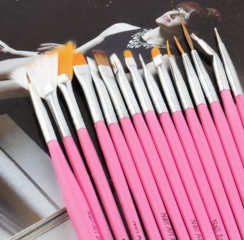 White Nail Art Brush Set