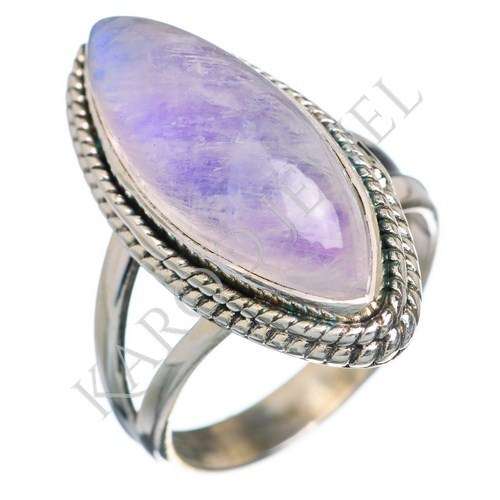 KJ COLLECTION - Natural RAINBOW MOONSTONE in Sterling Silver (size 7.25 / O to P)