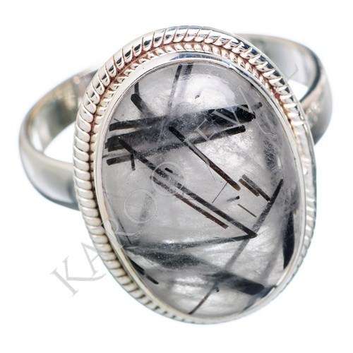 KJ COLLECTION - Natural TOURMALINATED QUARTZ in Sterling Silver (size 13.75 / Z+)