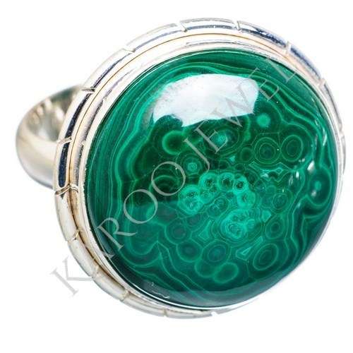 KJ COLLECTION - Natural MALACHITE in Sterling Silver (size 8 / Q)