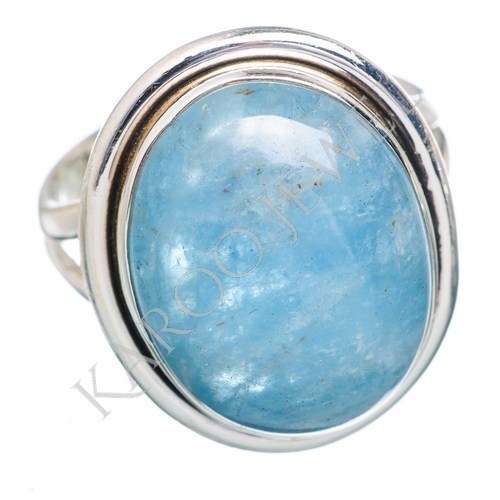 KJ COLLECTION - Natural AQUAMARINE / BERYL in Sterling Silver (size 8.75 / Q half to R half)