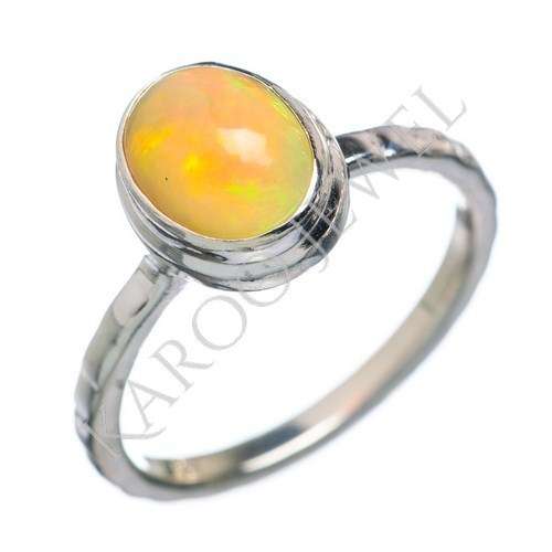 KJ COLLECTION - Natural ETHIOPIAN OPAL in Sterling Silver (size 7.75 / P to Q)