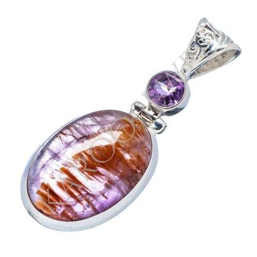 KJ COLLECTION - Natural SUPER SEVEN & AMETHYST in Sterling Silver
