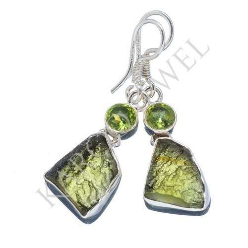 KJ COLLECTION - Natural PERIDOT & MOLDAVITE in Sterling Silver