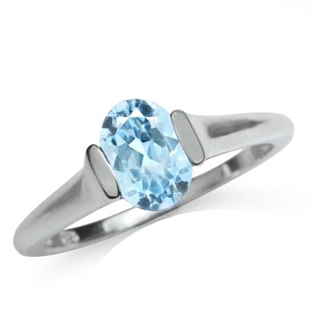 KJ SIGNATURE COLLECTION - Natural BLUE TOPAZ in Sterling Silver (size 6 / M)