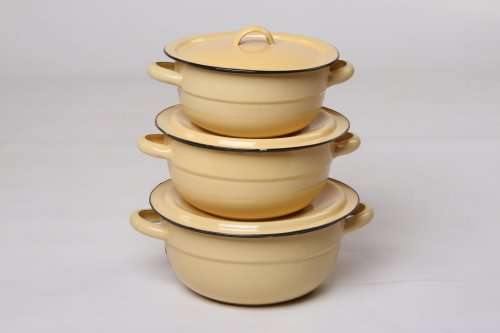 6 Piece Enamelware Serving Dish (16cm, 18cm, 20cm) Set: South African Traditional Crockery