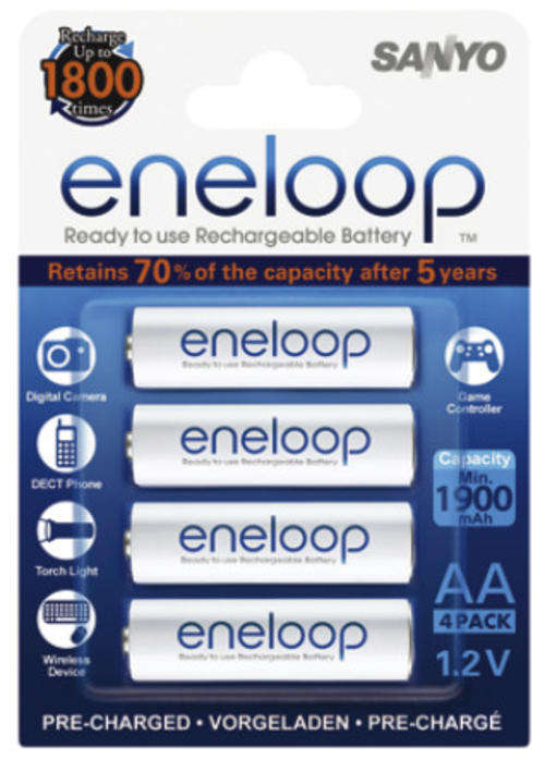 Sanyo Eneloop AA NiMh Rechargeable Batteries