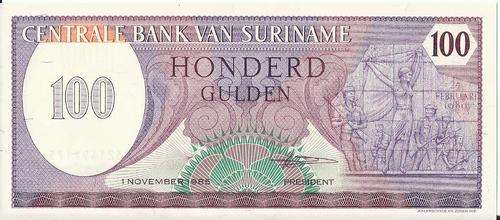SURINAME - 100 GULDEN 1985 - UNC