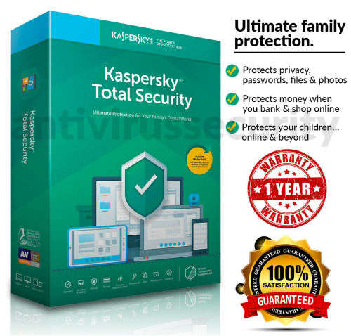 Kaspersky TOTAL SECURITY 2019 (3 Devices, 1 year Global Key) - EMAIL DELIVERY