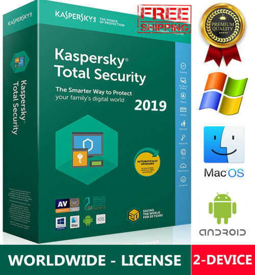 Kaspersky TOTAL SECURITY 2019 (2 Devices, 1 year Global Key) - EMAIL DELIVERY