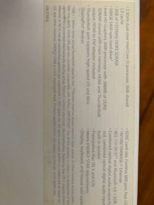 Apple Mac Mini | Core i5 | 8GB RAM | 500GB Storage