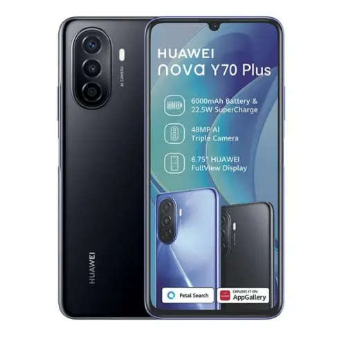 Huawei Nova Y70 Plus | 128GB | Dual-Sim | Midnight Black | R30 Delivery