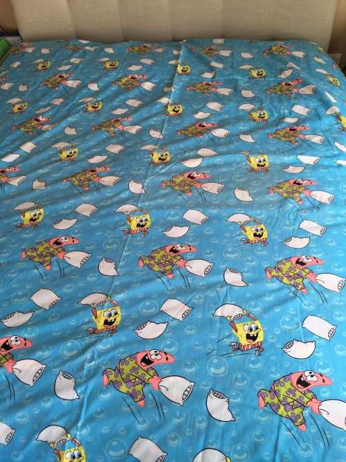 SPONGE BOB AND PATRICK DOUBLE DUVET COVER SET - FOR BOYS