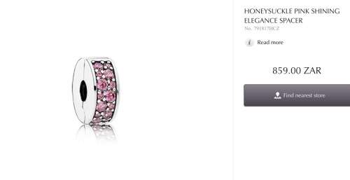 Pandora Honeysucle Pink Shining Elegance Spacer - Authentic and Brand New