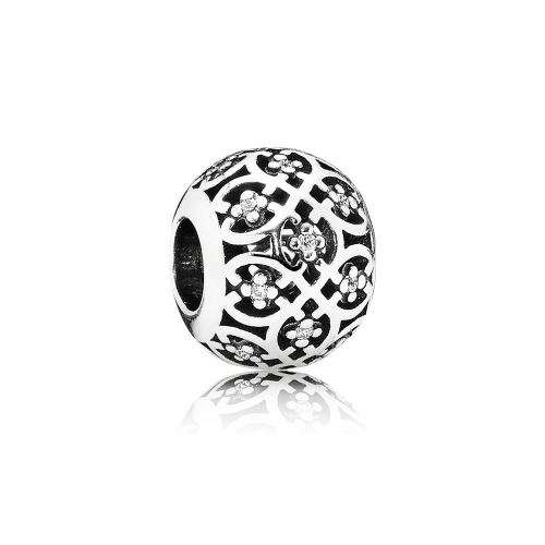 Pandora Decorative Silver Charm with Cubic Zirconia - Authentic and Brand New