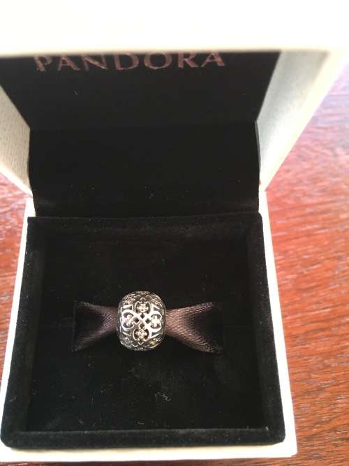 Pandora Decorative Silver Charm with Cubic Zirconia - Authentic and Brand New
