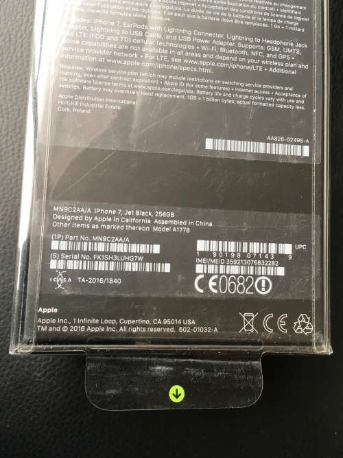 Apple IPhone 7 - 256GB - JET BLACK / BRAND NEW - SEALED - Local Stock  ** Free Courier Delivery