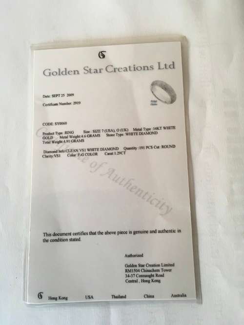 ¿ For Vanessa46 ¿Sparkling 14k White Diamond Half Eternity  Ring - 1.21 Carats in Total / 4.91 grams