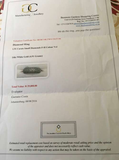 ¿ For Vanessa46 ¿Sparkling 14k White Diamond Half Eternity  Ring - 1.21 Carats in Total / 4.91 grams