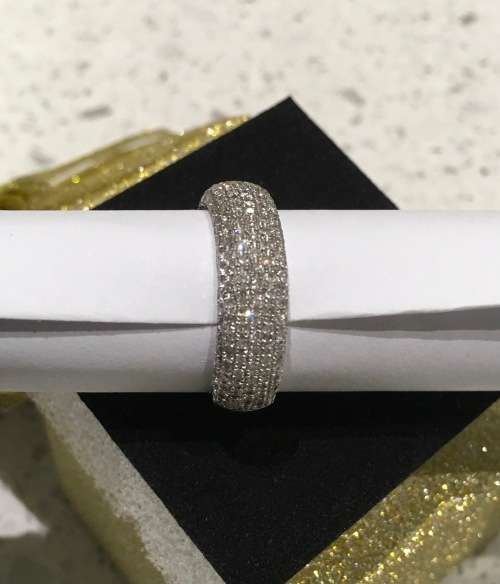 ¿ For Vanessa46 ¿Sparkling 14k White Diamond Half Eternity  Ring - 1.21 Carats in Total / 4.91 grams