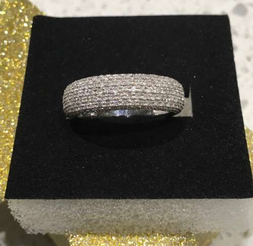 ¿ For Vanessa46 ¿Sparkling 14k White Diamond Half Eternity  Ring - 1.21 Carats in Total / 4.91 grams