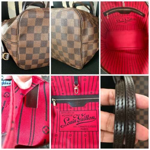 Authentic LOUIS VUITTON Damier Ebene Neverfull MM