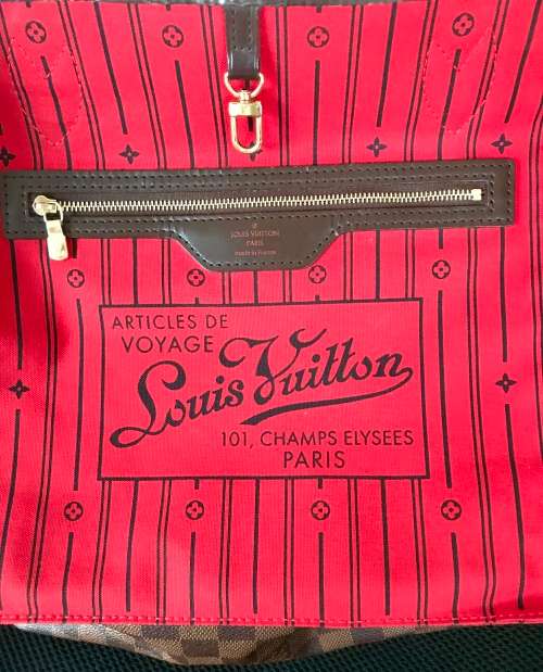 Authentic LOUIS VUITTON Damier Ebene Neverfull MM