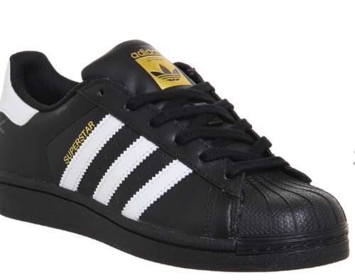 Womens Adidas Superstar BLACK WHITE FOUNDATION Trainers Shoes
