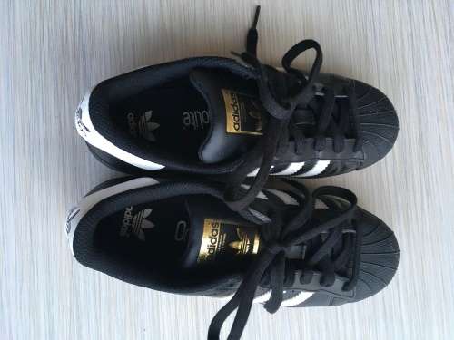Womens Adidas Superstar BLACK WHITE FOUNDATION Trainers Shoes