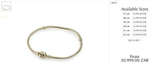 Pandora 14K SOLID Yellow Gold Bracelet - SECOND HAND