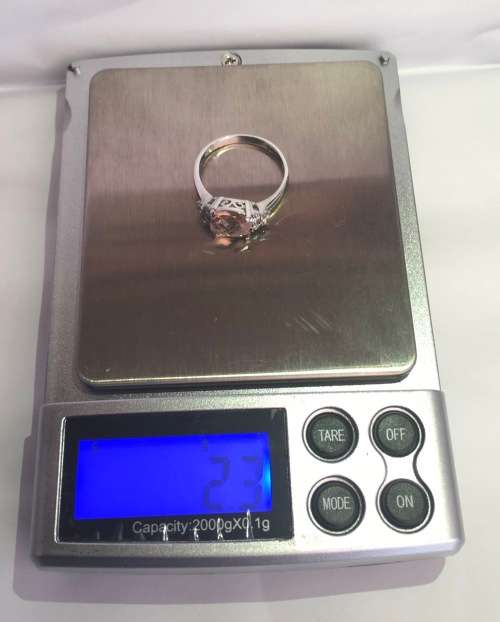 Solid Sterling Silver Cushion Cut Morganite Ring