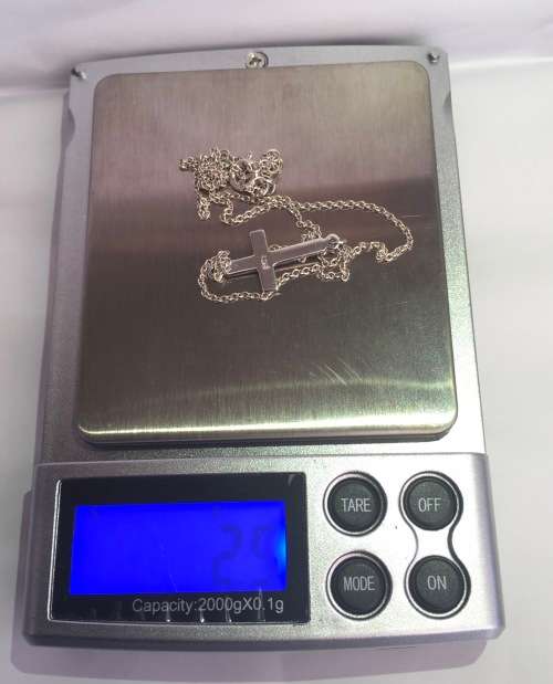 Solid Sterling Silver Cross Necklace - Adjustable