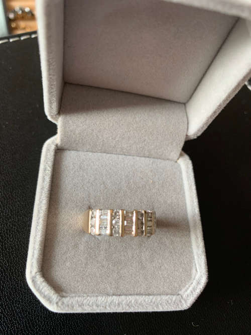 Solid Yellow Gold .45cts DIAMOND ETERNITY RING 10K Yellow Gold