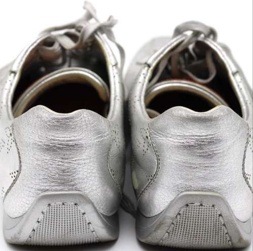 LOUIS VUITTON Metallic Silver Perforated Leather Sneakers