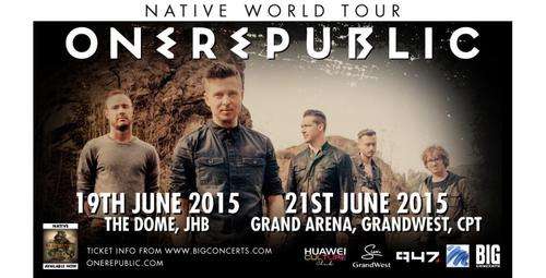 4x ONE REPUBLIC JOHANNESBURG TICKET - FRIDAY 19th JUNE - GOLDEN CIRCLE