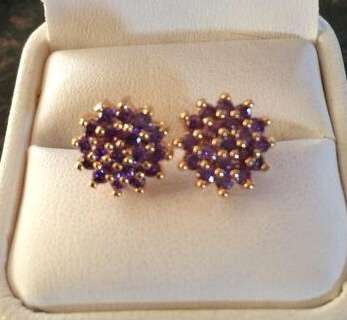 PERFECT EARRINGS WITH STUDDED AMETHYST GEMSTONE