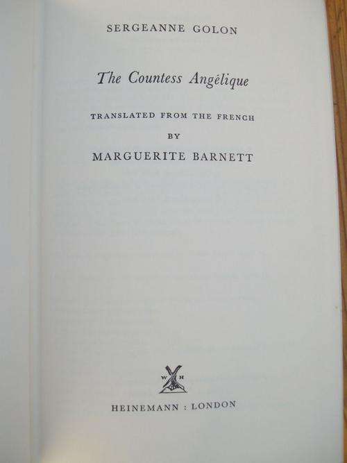 COUNTESS ANGELIQUE BY SERGEANNE GOLON - FIRST EDITION
