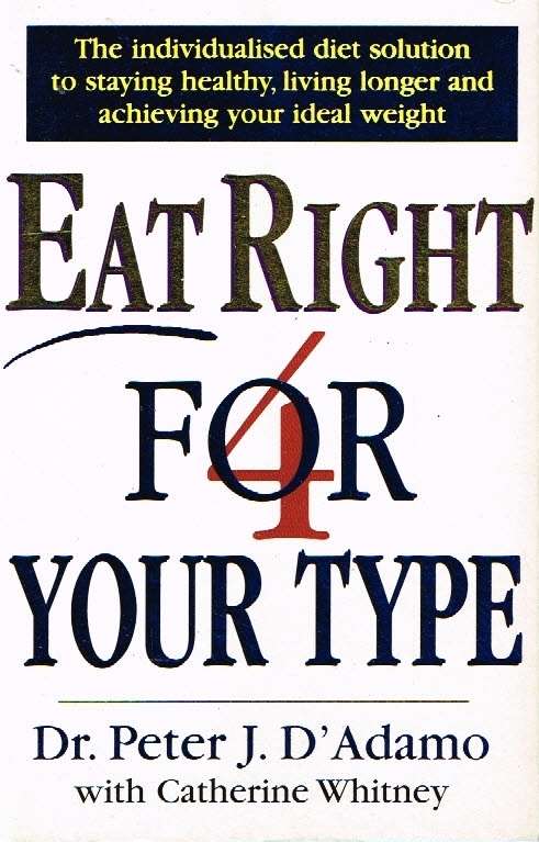 Eat right for your type Dr Peter J D'Adamo with Catherine Whitney