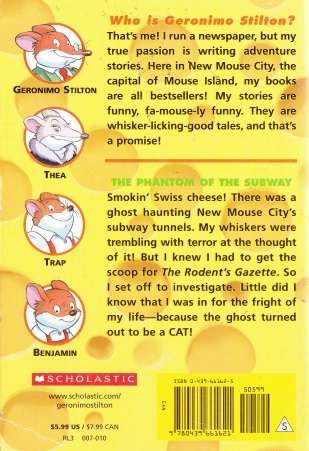 GERONIMO STILTON - THE PHANTOM OF THE SUBWAY by SCHOLASTIC INC.