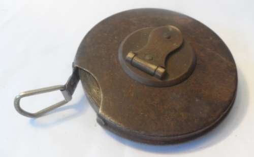 MEASURING TAPE  VINTAGE JOHN RABONE & SONS STEEL & BRASS  50 FT. IMPERIAL  TAPE