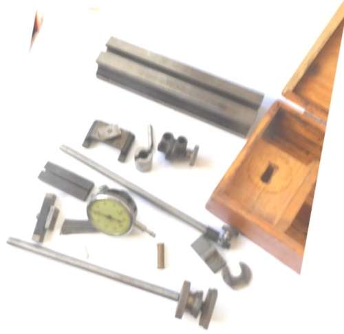 VINTAGE BROWN & SHARPE DIAL INDICATOR & LATHE BED SLIDE