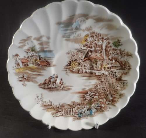 JOHNSON BROTHERS FINE CHINA SAUCER  " HAPPY ENGLAND " IRONSTONE