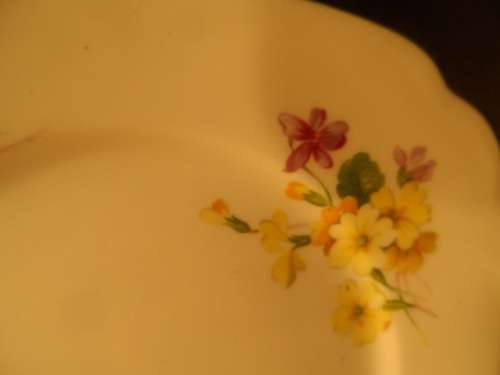 ROYAL ALBERT VINTAGE FINE BONE CHINA    CAKE /. SIDE PLATE " PRIMULETTE "