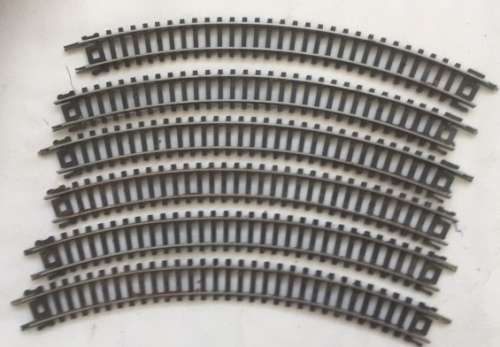LIMA ITALY  N GAUGE 6 X N/571 CURVES R=203 , <45 deg,, 16 cm. , 6 1/4 ins