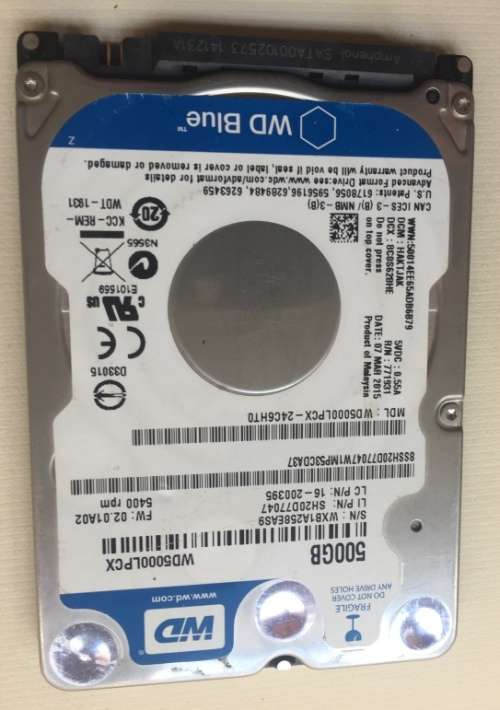WESTERN DIGITAL  WD BLUE INTERNAL HARD DRIVE 500 GB WD 5000LPCX   5400 rpm
