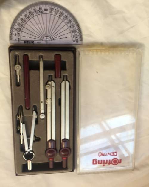 ROTRING CENTRO DRAWING SET  FOR GEOMETRY and  TECHNICAL DRAWING ,  8 PIECE SET  :  ( NEW )