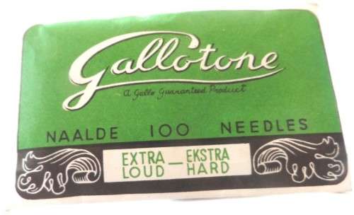 VINTAGE GALLOTONE  STEEL, EXTRA LOUD, HARD  GRAMOPHONE NEEDLES